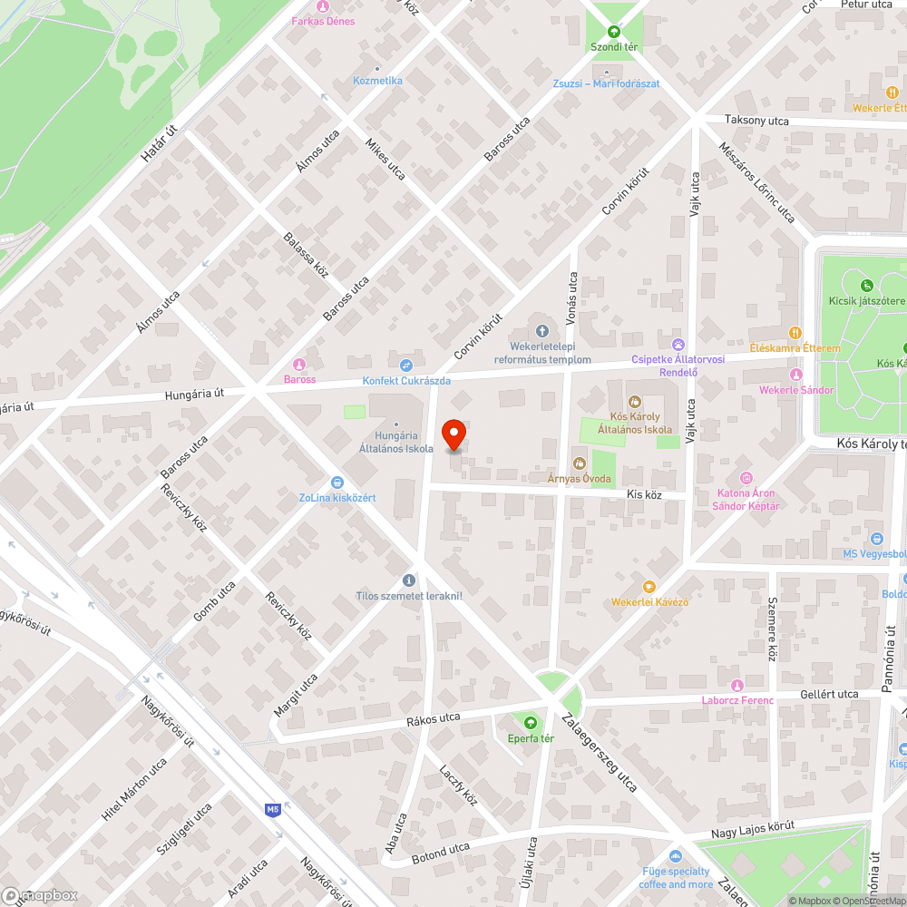 Kátyúk bejelentés helye