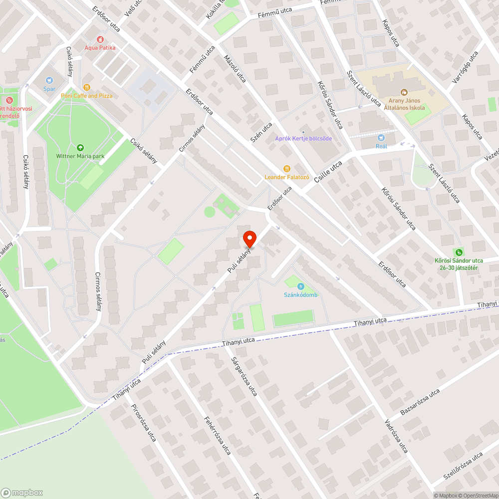 Nincs közvilágítás a sétányon bejelentés helye