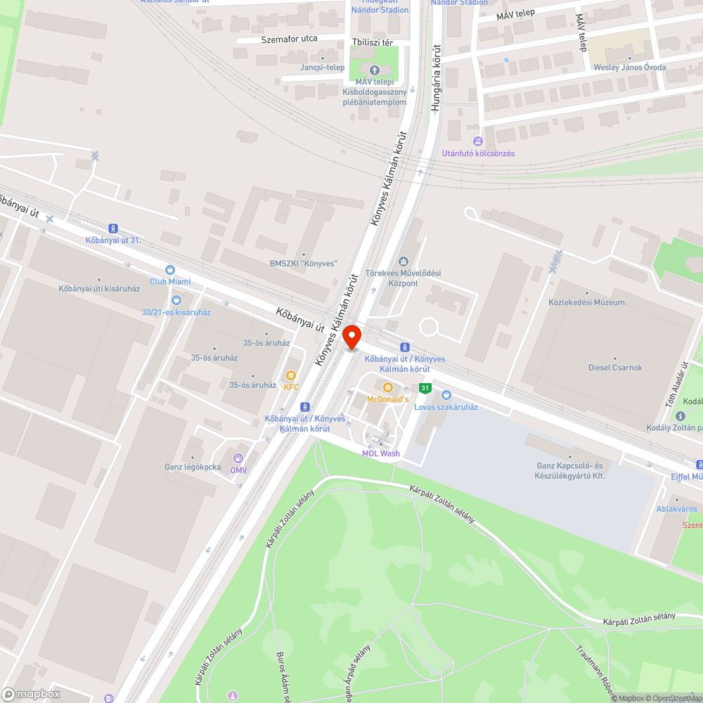 Gázmű fedlap süllyedt meg a Hungária körúton bejelentés helye