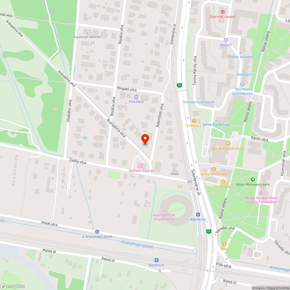 Aranyalma utca 1-9. előtti útszakasz rossz állapota bejelentés helye