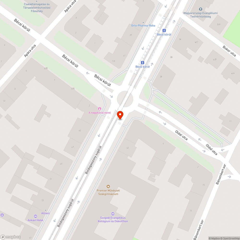 Kátyú - Boldogasszony sgt. 42. bejelentés helye