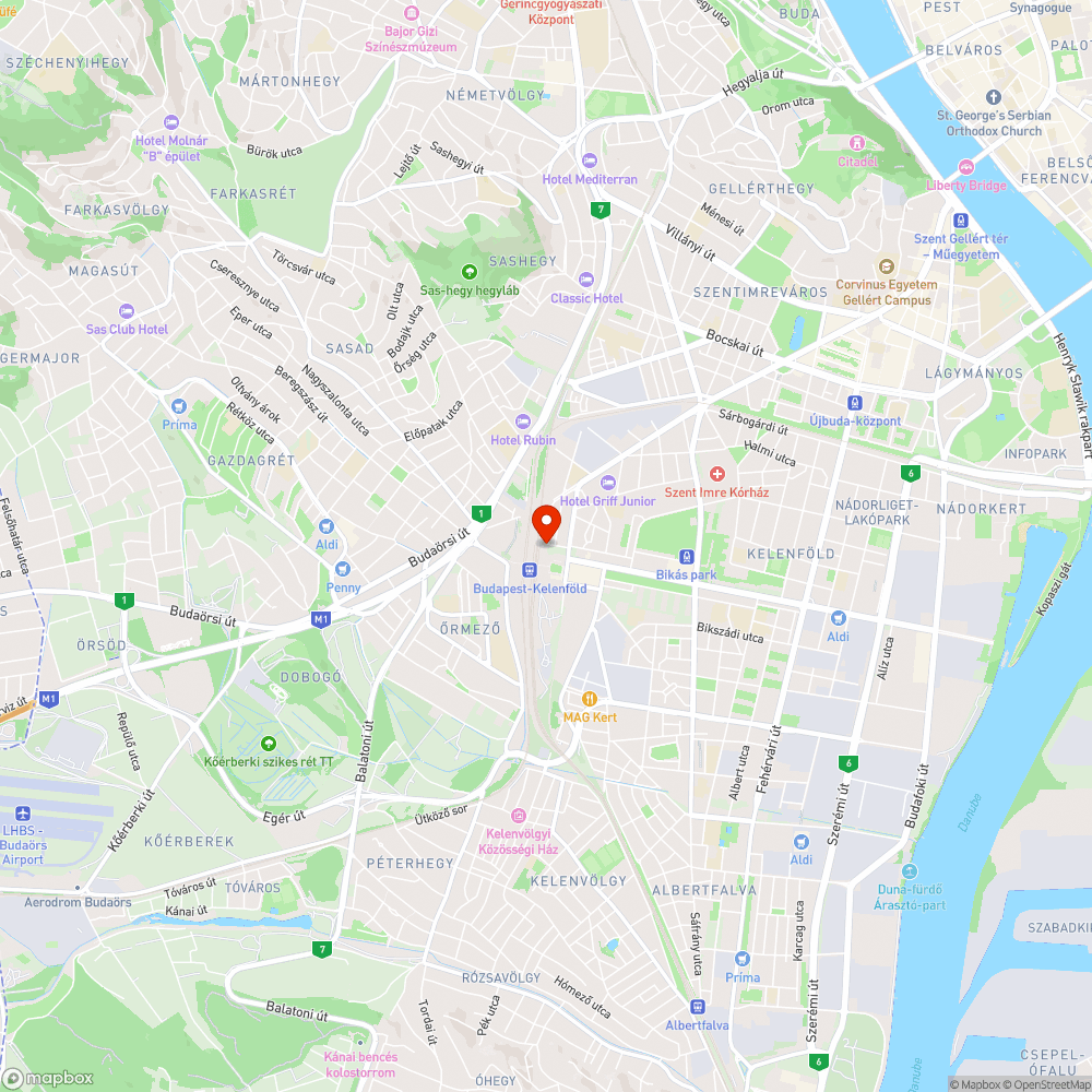 Kelenföldi pu. balesetveszélyes aknafedlap bejelentés helye