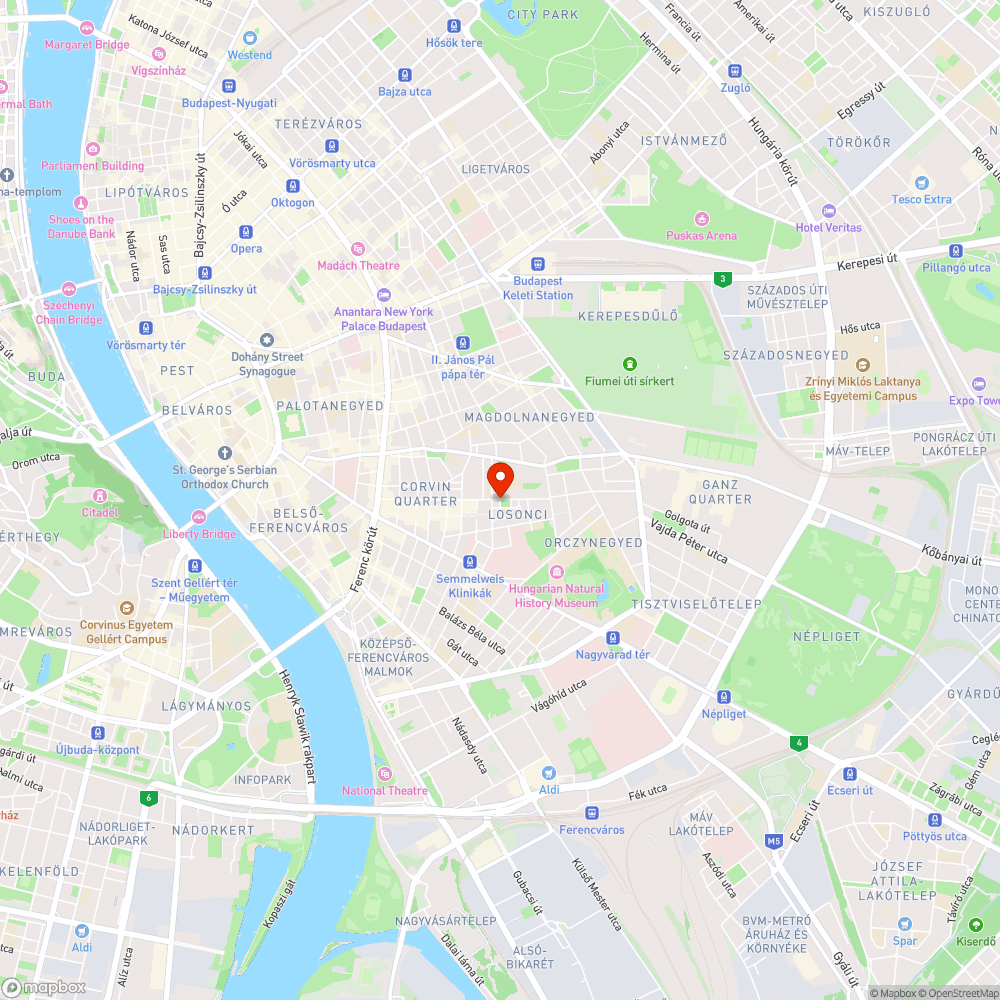 Kátyú a Práter u. 59. Molnár Ferenc tér találkozásánál bejelentés helye