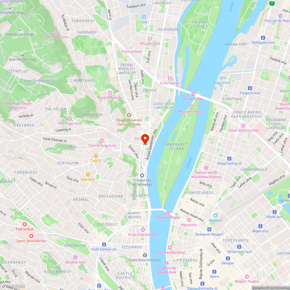 Kolosy tér - lámpahiba bejelentés helye