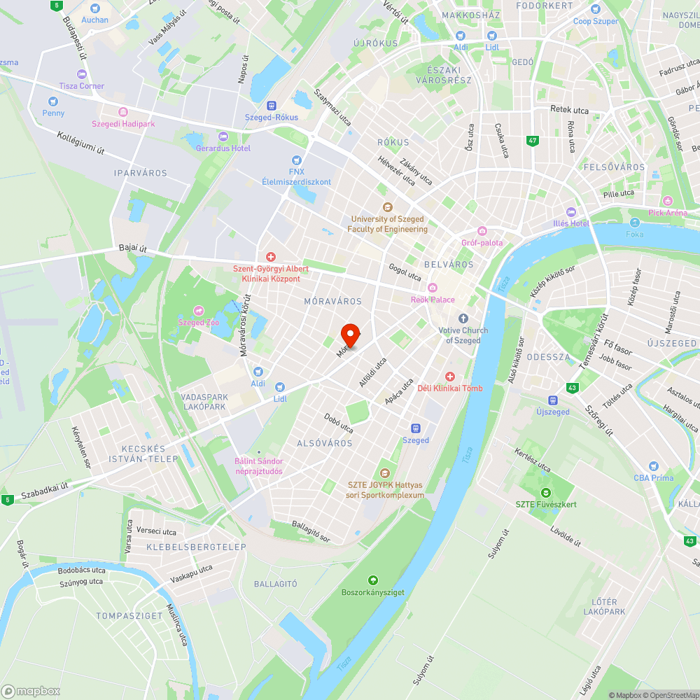 Szemétprobléma-kukahiány Móraváros, Alsóváros bejelentés helye
