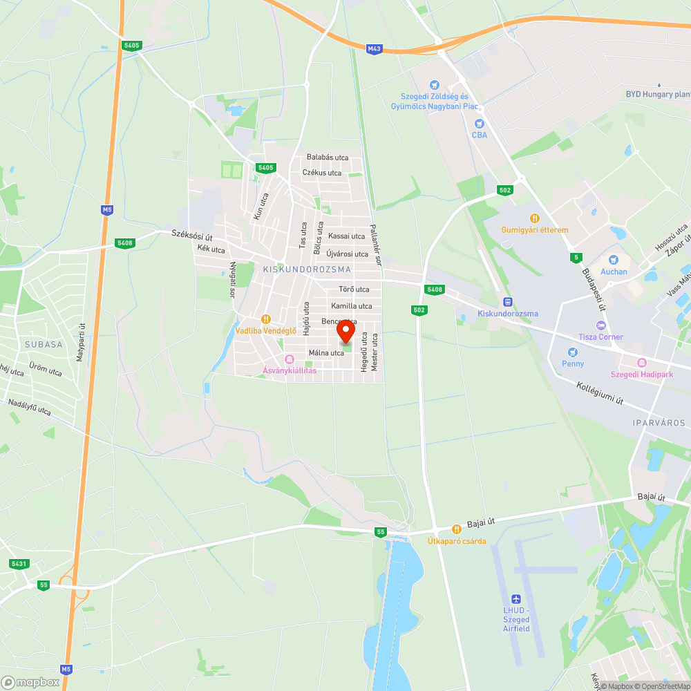 Kiszáradt fák Dorozsmán! bejelentés helye