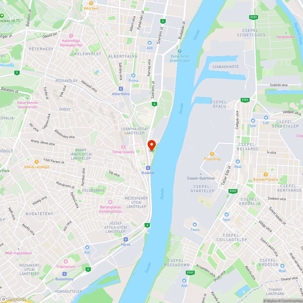 Hullámos kerékpárút Budafok-Belváros vasútállomásnál 2.0 bejelentés helye
