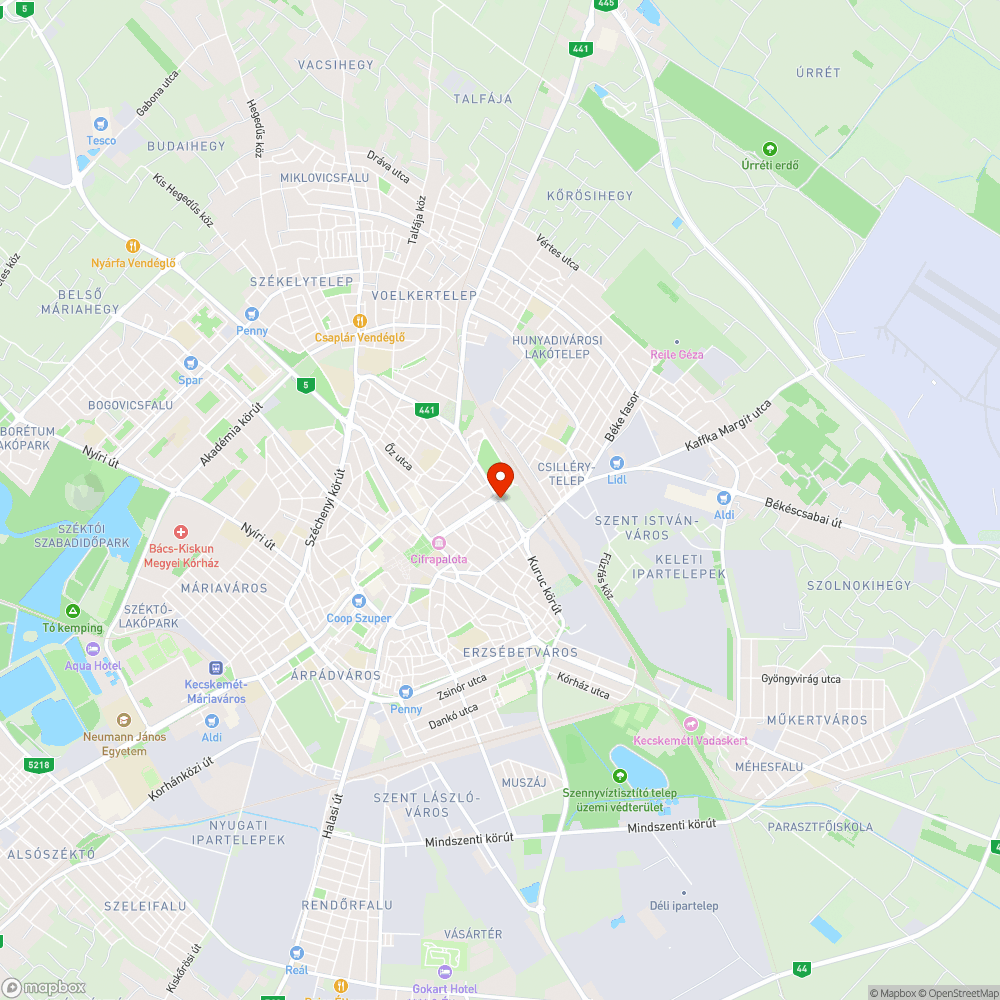Nyomvályús úttest a Kuruc körúton bejelentés helye