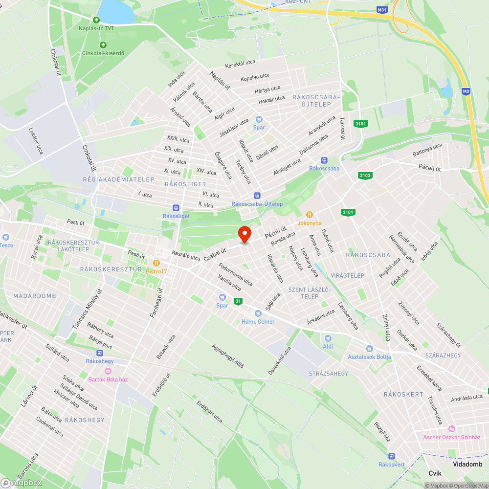 Csabai út vége bejelentés helye