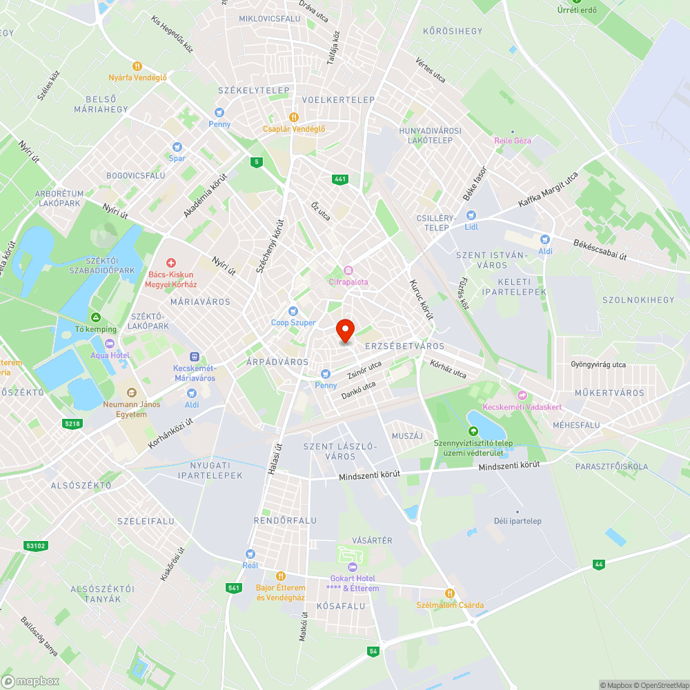 Balesetveszélyes buszmegálló bejelentés helye