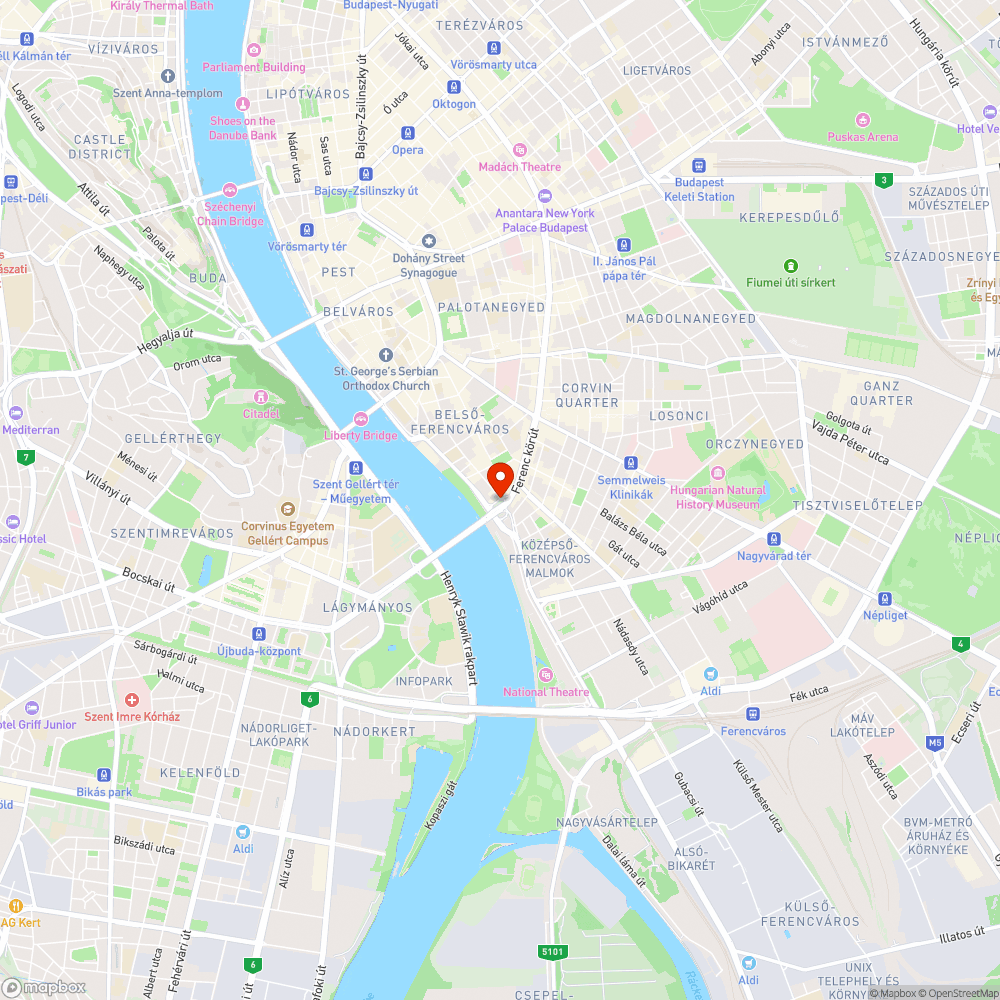 Megrongált Hajót Jelző Tábla - Boráros tér H bejelentés helye