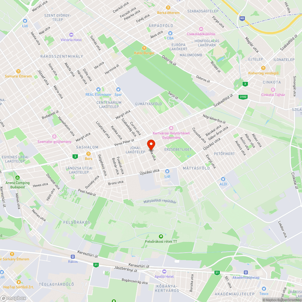 Leszakadt kuka bejelentés helye
