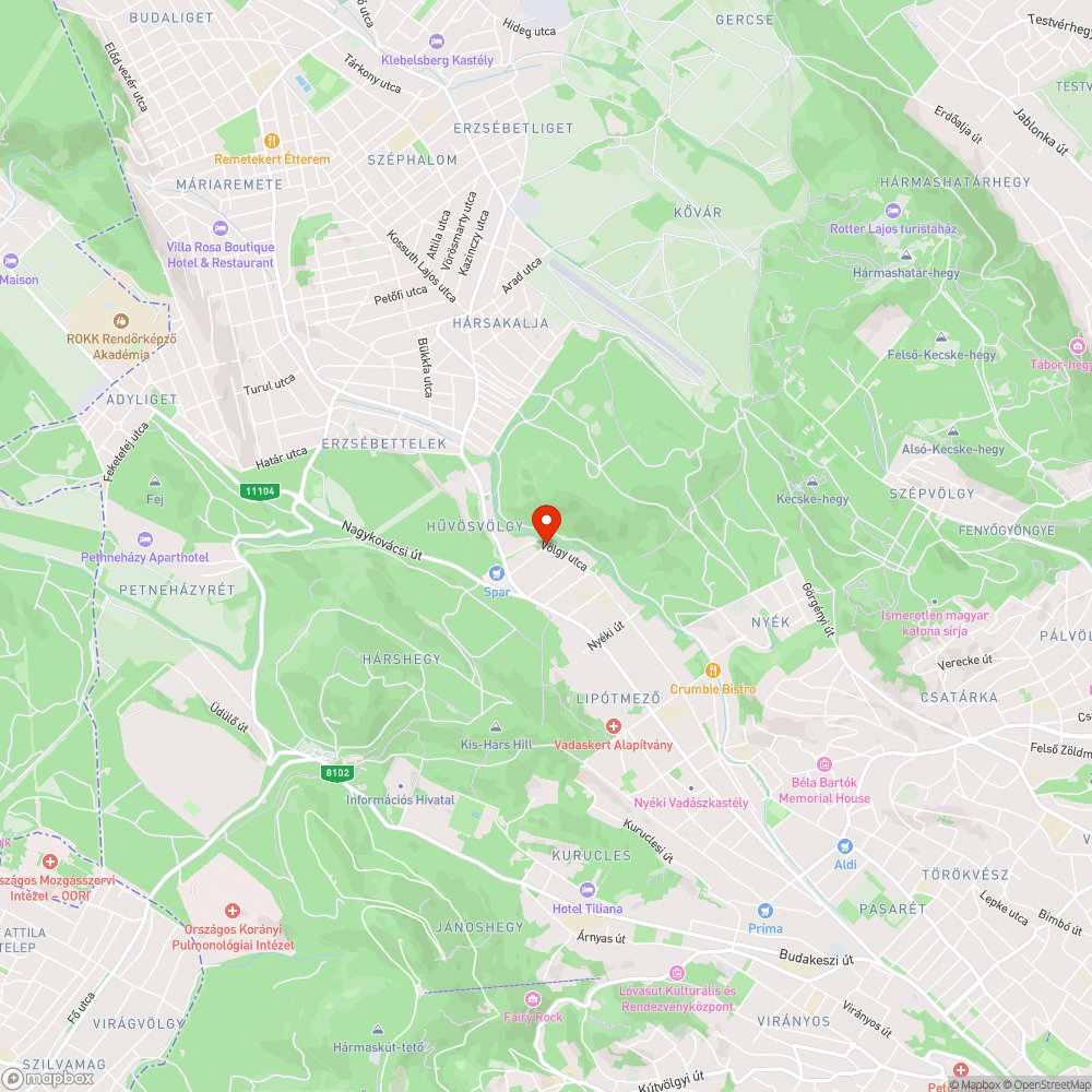 Beszakadt úttest bejelentés helye