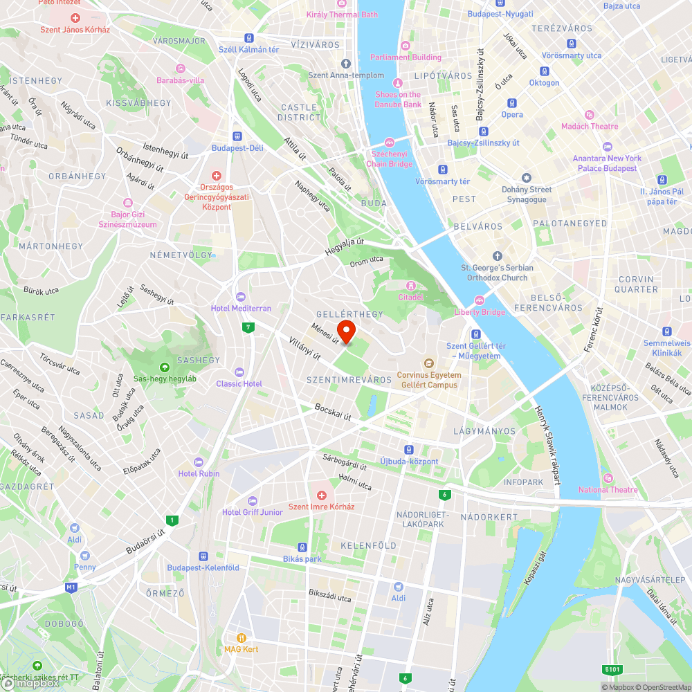 Gellérthegyi buszmegálló bejelentés helye