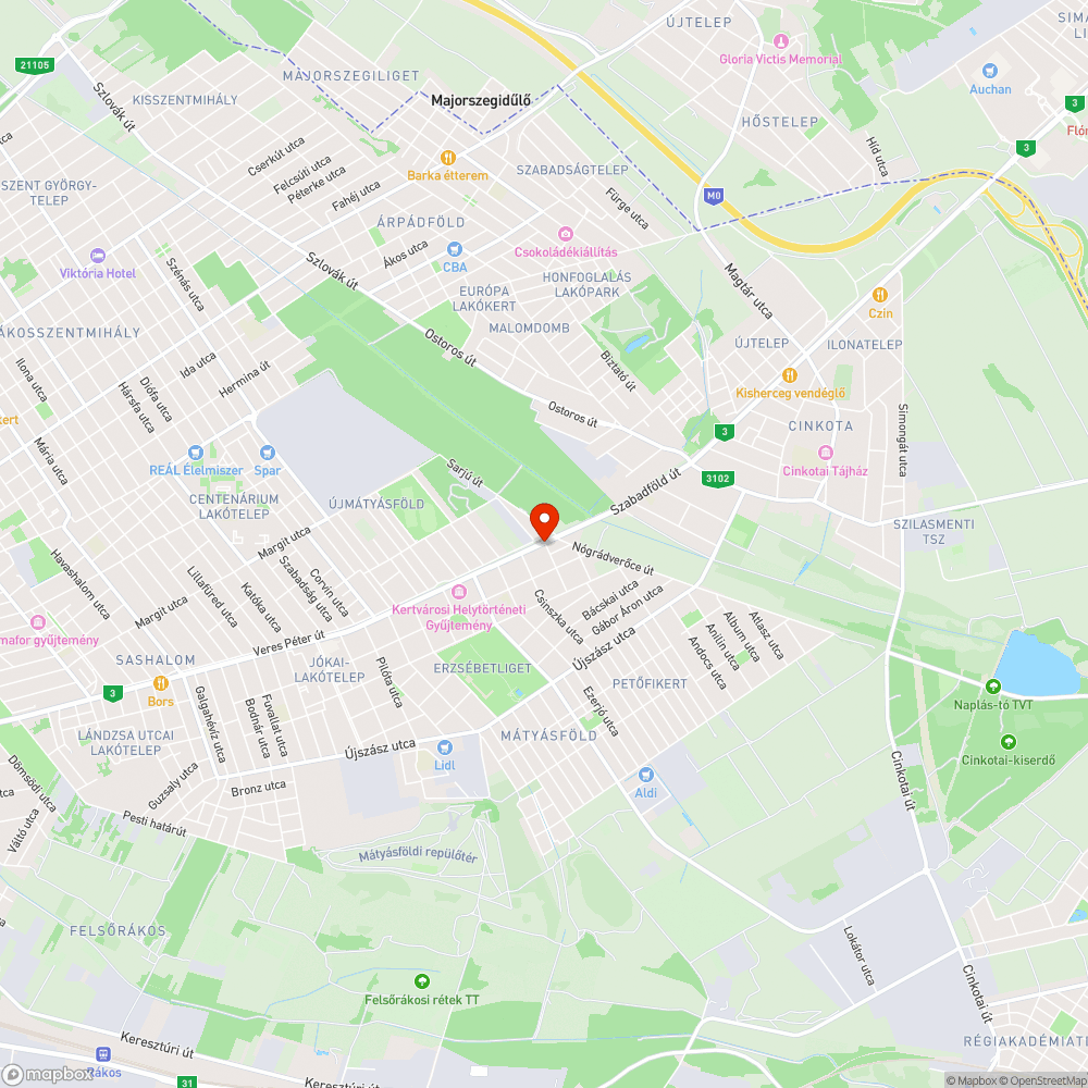 Vihar utáni akadály a kerékpárúton bejelentés helye