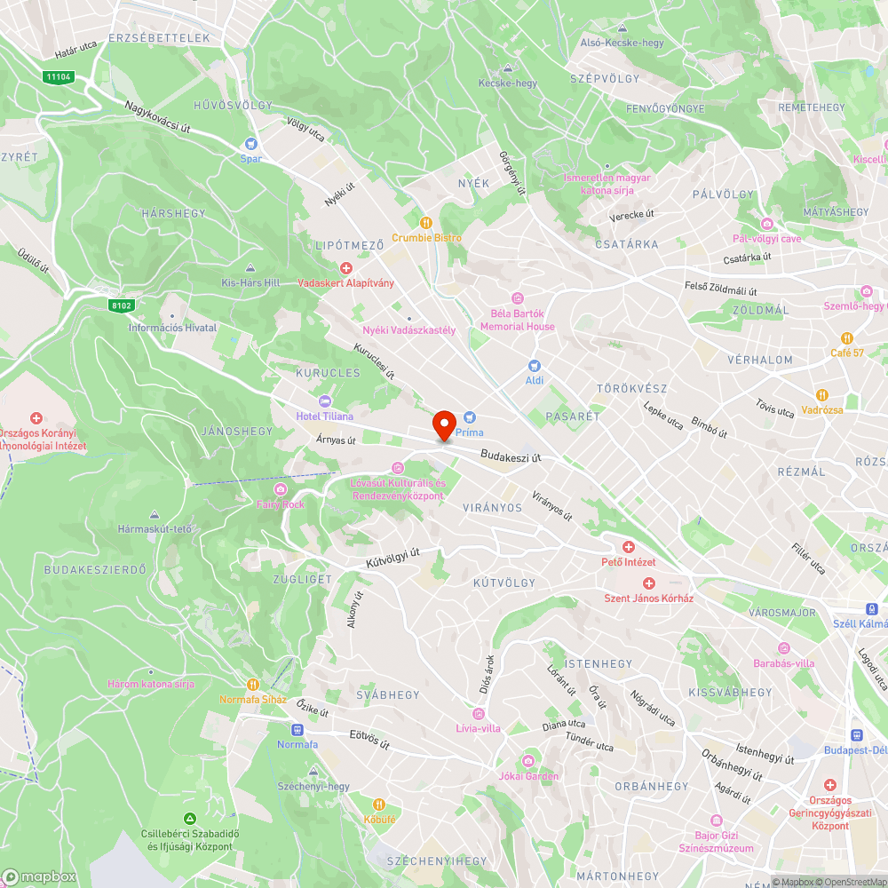 Budakeszi út Kuruclesi út kereszteződés bejelentés helye