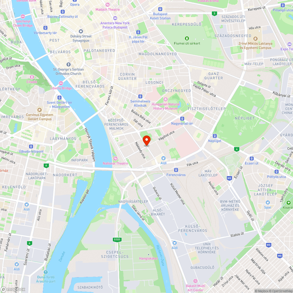 Budapest IX. kerület Vágóhíd u. 36. járda bejelentés helye