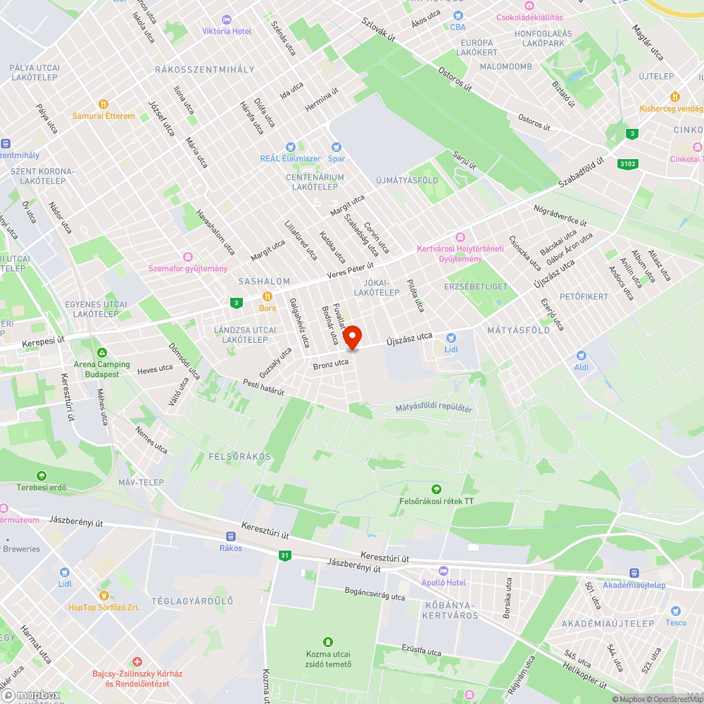 Közvilágítás Budapest 16. kerület Ballada utca 1., illetve 3. sz bejelentés helye