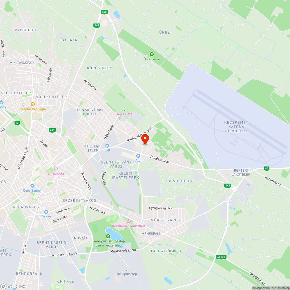 Kátyúk az utca közepén bejelentés helye