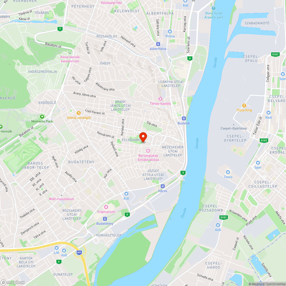 Kátyú a BMTE pálya mellett bejelentés helye