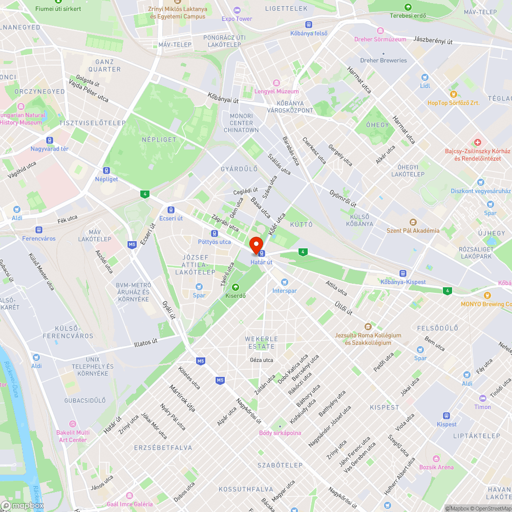 Kátyú az Üllői út 199 számnál bejelentés helye